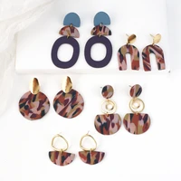 lifefontier handmade metal colorful polymer clay drop earrings for women geometric round long hanging unusual earrings jewelry