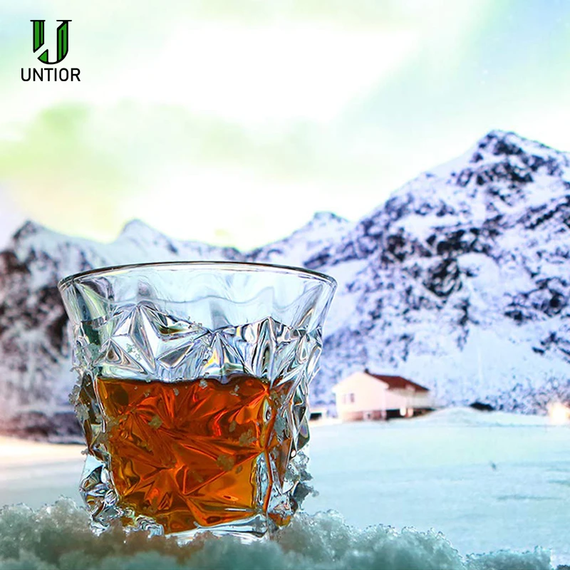 Прозрачный стеклянный стакан для виски UNTIOR 10 унций элегантный витой Бурбона