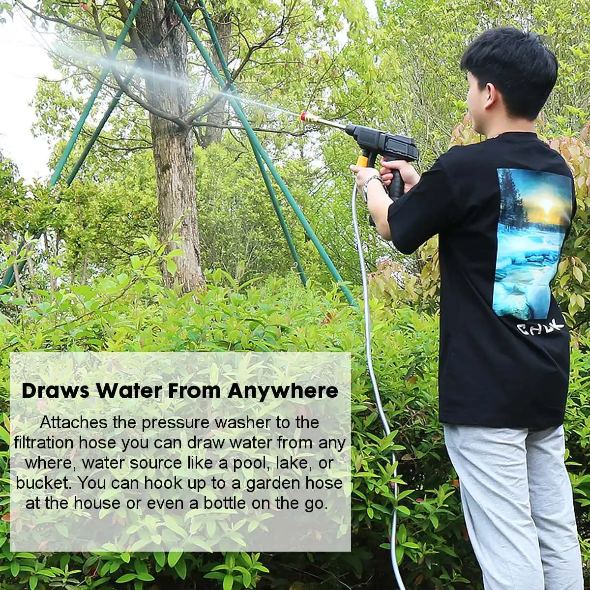 Продажа Беспроводной водяной пистолет высокого давления для мойки автомобиля, 36 бар, портативный очиститель, автомойка Parkside для Makita, 21 в, батарея 15000...