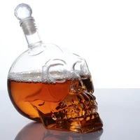 whiskey skull head glass wine bottle creative transparent gothic crystal vodka spirits decanter liquor alcohol drinking glass