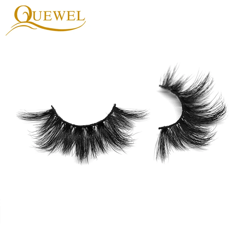 Quewel норковые накладные ресницы 25 мм удлиненные 100% 1 пар/кор. полоска натуральный