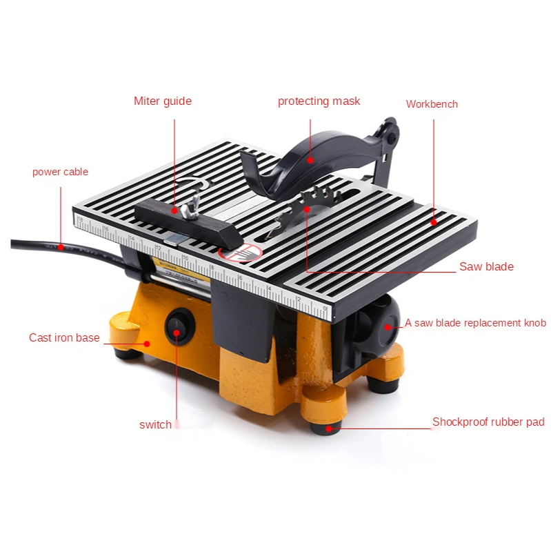 

220V multi-function mini cutting machine, small sawing machine, wood board, metal steel cutting, adjustable angle