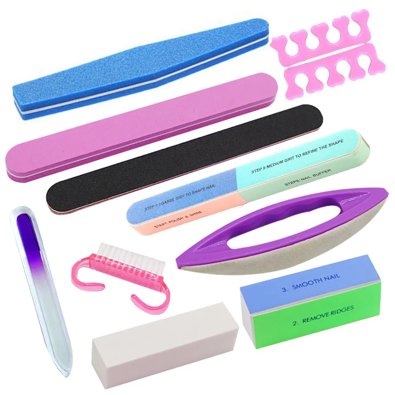 Nail File Blocks Colorful Nail Art Sanding File Buffer Block Sponge Nail Polish Sanding Buffer Strips Polishing Manicure Tools