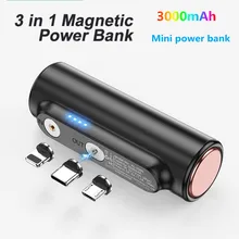 Magnetic Power Bank 3000mAh Mini Magnetic Portable Emergency Wireless Power Bank Mobile Phone Battery Charger for Xiaomi Huawei