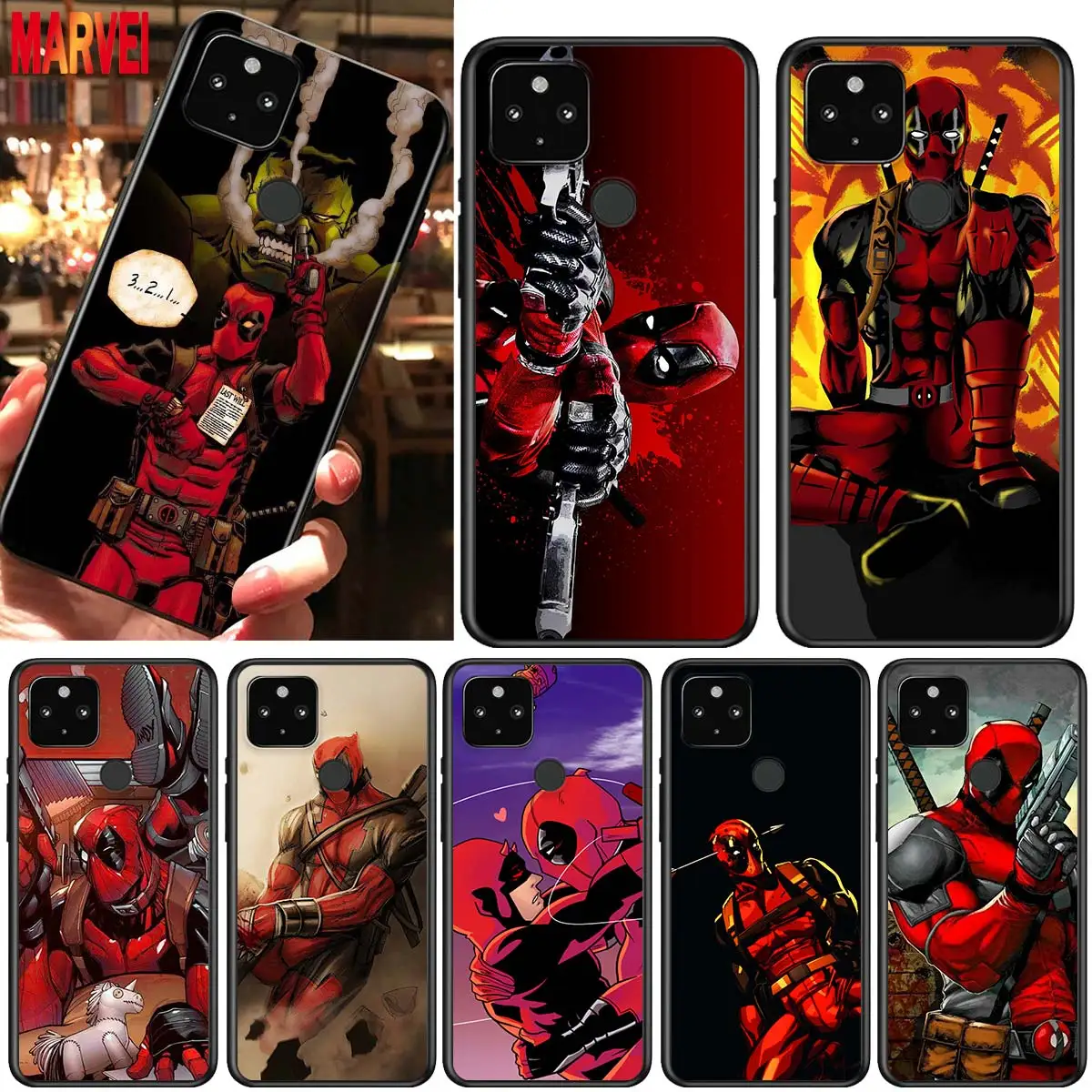 

Love Marvel Deadpool Shockproof Cover for Google Pixel 5 5A 4 4A XL 5G Black Phone Case Shell Soft Fundas Coque Capa Cover