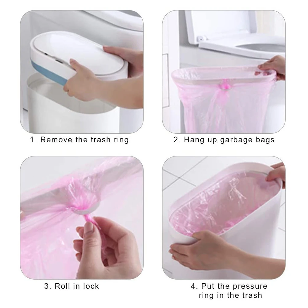 

Smart Sensor Trash Can Electronic Automatic Household Bathroom Toilet Bedroom Living room Waterproof Narrow Seam Sensor Bin