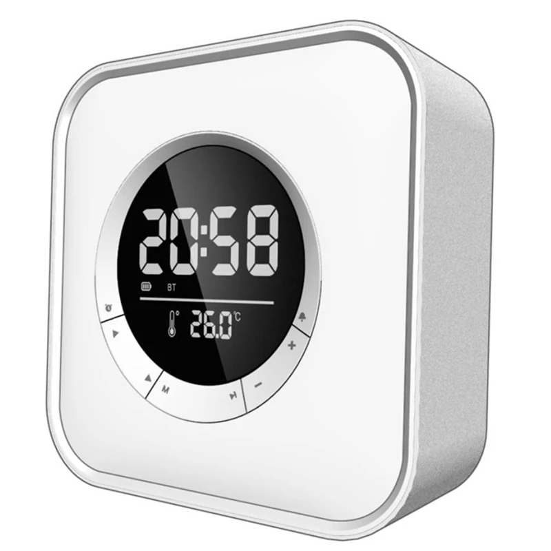 

Bluetooth Speaker with Alarm Clock, Colorful LED Light, Temperature Display, MP3 Player Function for Heavy Sleepers