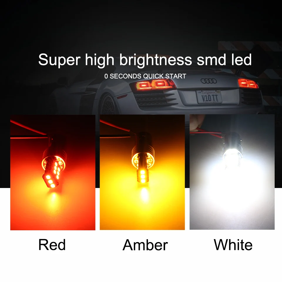ANMINGPU 2x сигнальная лампа 1156 Led BA15S P21W BAU15S PY21W 2835SMD 1157 BAY15D P21/5W светодиодсветильник
