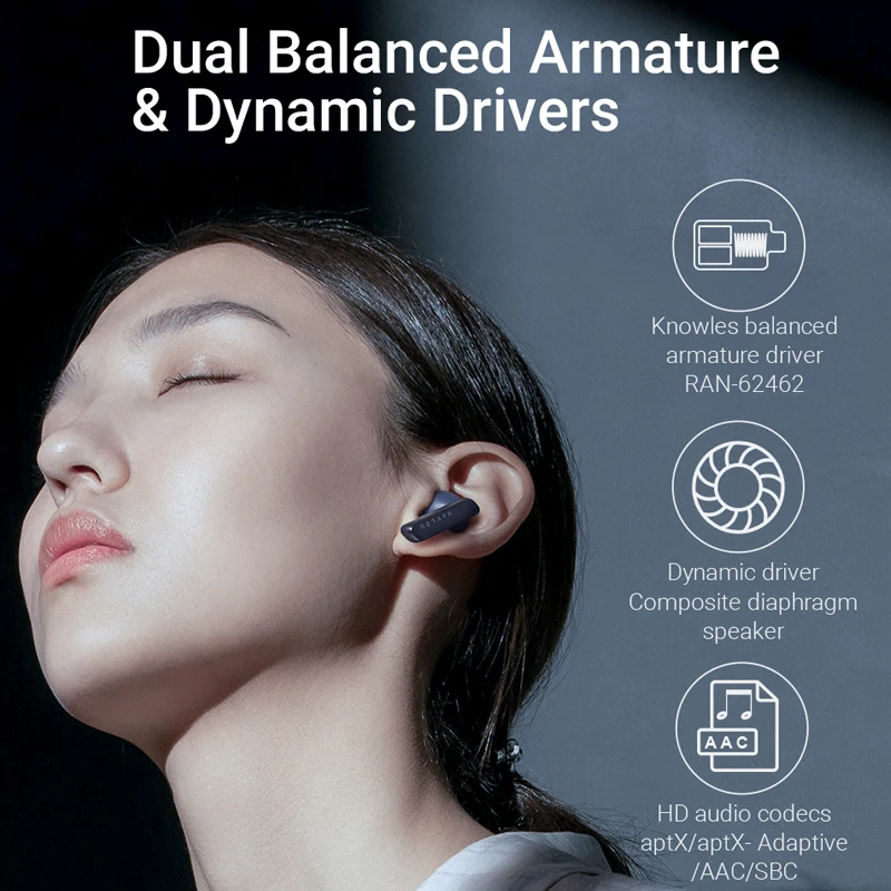 Haylou W1 Qualcomm 3040 Bluetooth 5 2 наушники AptX адаптивные HiFi TWS Knowles двойные сбалансированные