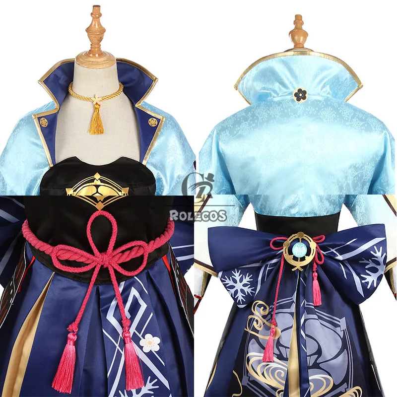 ROLECOS Genshin Impact Kamisato Ayaka костюм для косплея из игры наряд женщин вечерние
