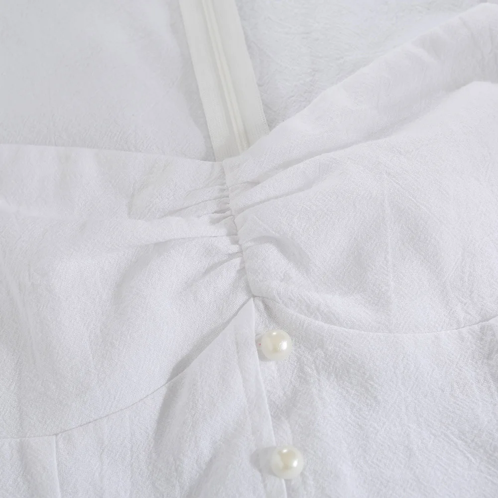 

Women Dress Solid Button Midi Dress Sexy Party Club Strapless High Split Dress Summer Casual White Dresses Ladies skirt