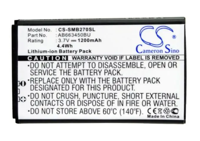 Кэмерон китайско 1200 мАч батарея для SAMSUNG B2700 GT AB663450BU мобильный смартфон