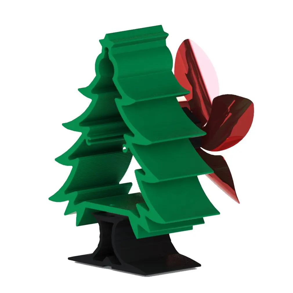 

European style simple and portable Christmas tree fireplace fan 5-blade fan Energy Saving driven by thermal energy