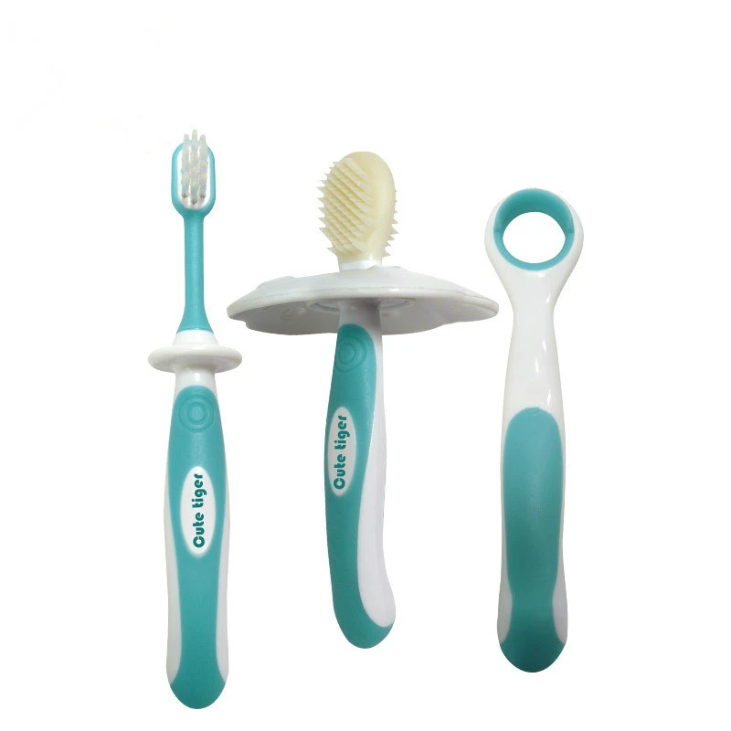 3 шт./компл. Детские Силиконовые Лиственные зубные щетки + детская обучающая