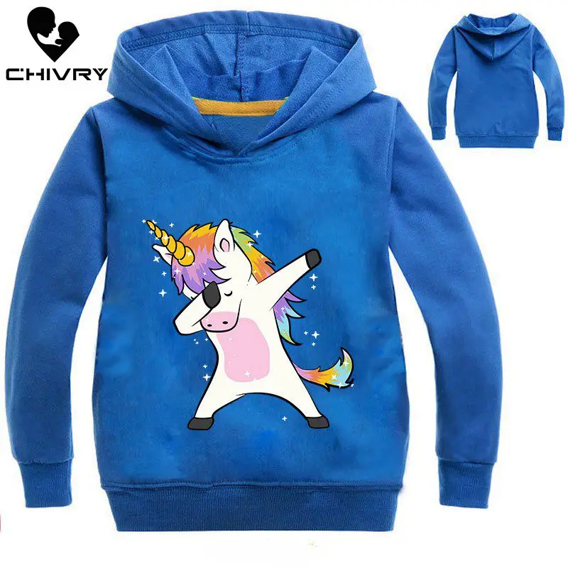 

New 2020 Children Kids Spring Autumn Sweatshirt Boys Girls Cute Unicorn Print Long Sleeve Hooded Hoodies Sweatshirt Tops