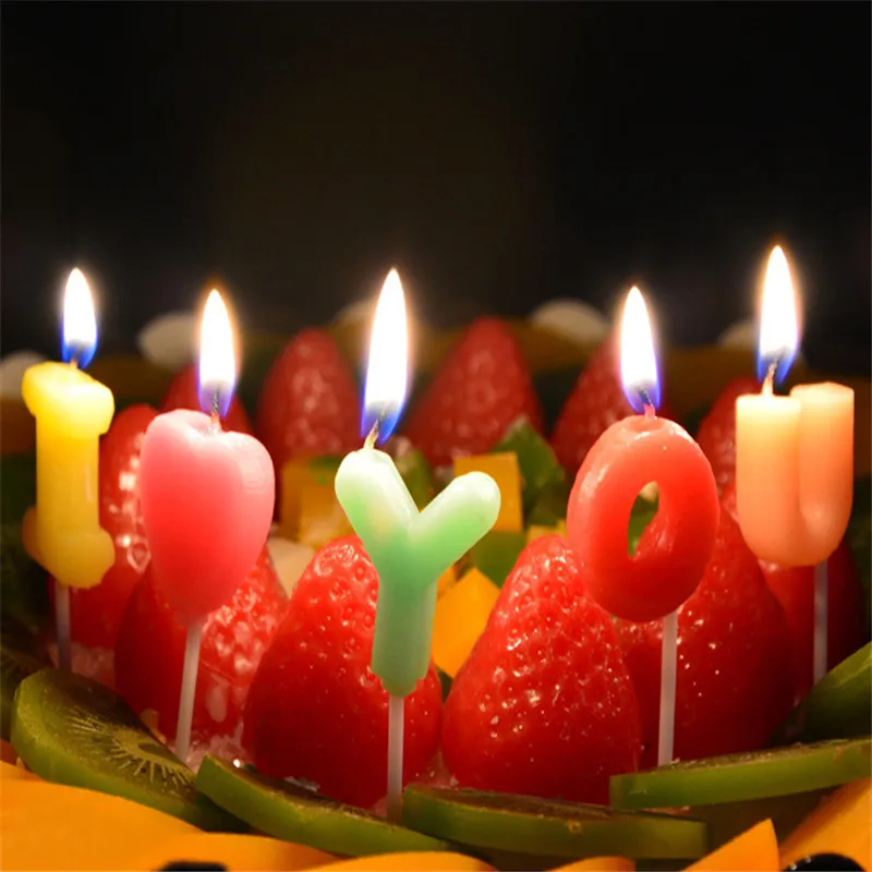 DIY свечи с надписью «I Love You» и надписью «Happy Birthday», новые романтические свечи для свадьбы и юбилея, украшения для торта, вечерние украшения для свадьбы