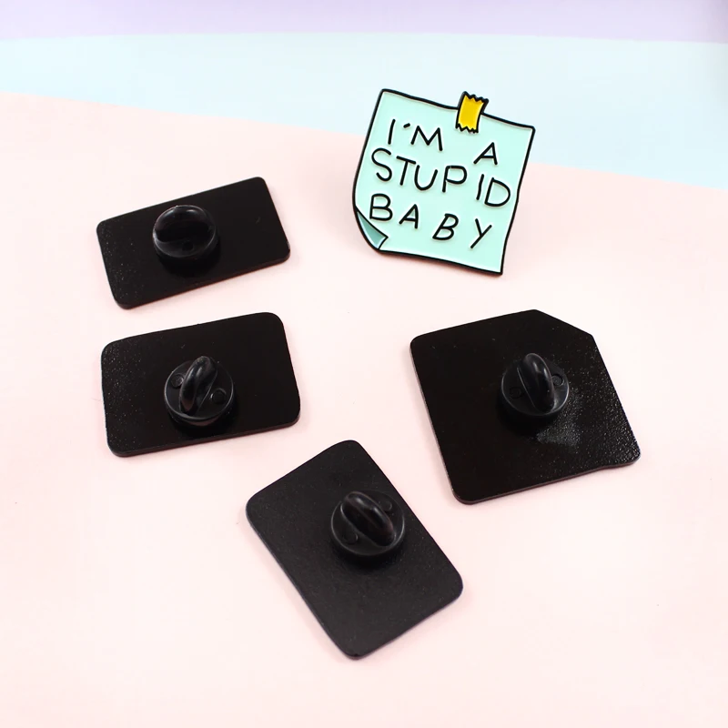 Модные эмалированные клейкие заметки броши забавная булавка для текста