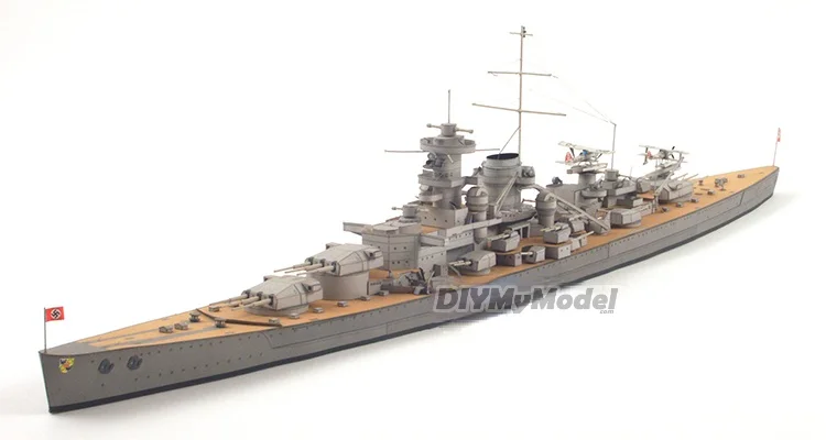 DIYMyModeI-Battlecruiser gnesennau 1:400, bricolaje, manual, modelo de papel, juguete hecho a mano, rompecabezas, regalo, utillaje de pel&iacute;cula-2
