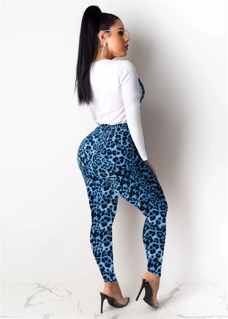 Женские повседневные брюки-карандаш Adogirl с буквенным леопардовым принтом