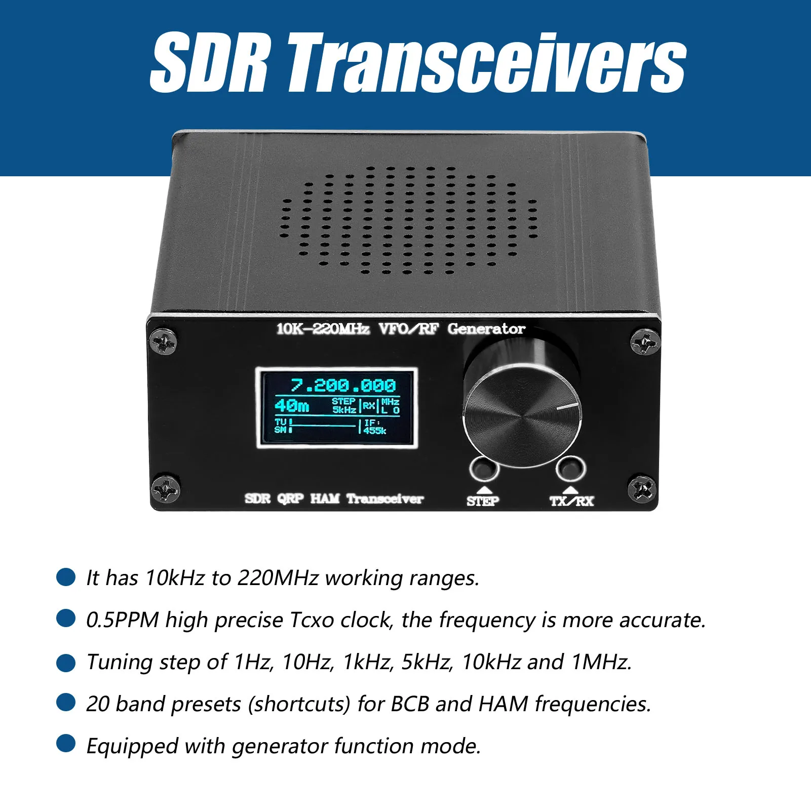 Супергетеродинный приемник 20K-220 МГц SDR HAM QRP трансивер радиогенератор VFO