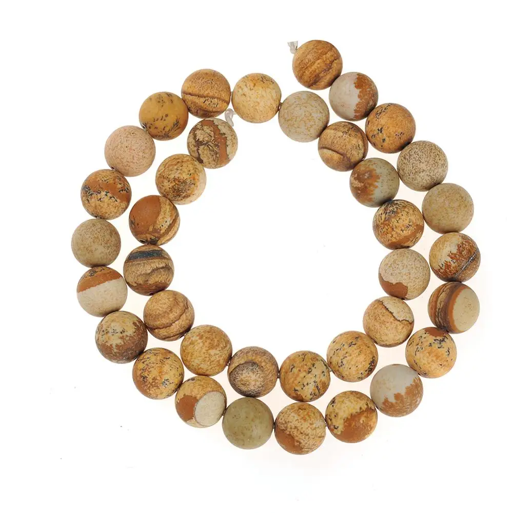 picture jasper Черный матовый оникс Ляпис розовый КВАРЦЕВЫЙ и из натурального камня бусины для самостоятельного изготовления ювелирных изделий браслет 4 6 8 10 12 мм Прямая поставка - Цвет: picture jasper