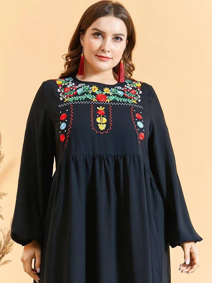 

Ramadan Muslim Abaya Dress Women Embroidery Hijab Dresses Jilbab Turkey Islamic Vestido Djellaba Moroccan Kaftan Arabic Elbise
