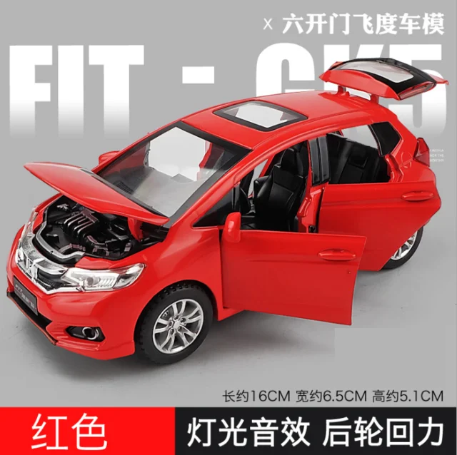 Модель автомобиля Honda Fit из сплава 1: 32 модель со звуком и светильник на 6 дверей
