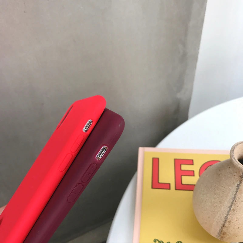 Винно красный Силиконовый чехол для телефона iphone 11 12 PRO MAX мягкий из ТПУ 7 8 Plus 6 6S X XS