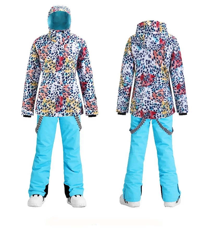 Зимний лыжный костюм женский ветрозащитный для сноуборда на открытом воздухе