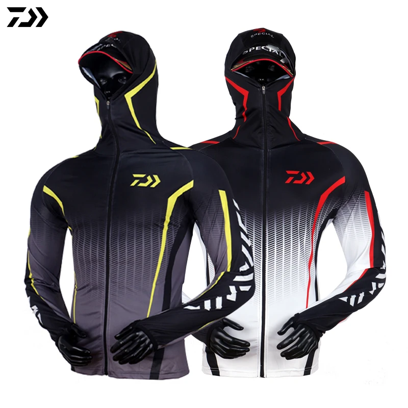 Daiwa одежда Толстовка для рыбалки анти УФ солнцезащитная защита от солнца лица