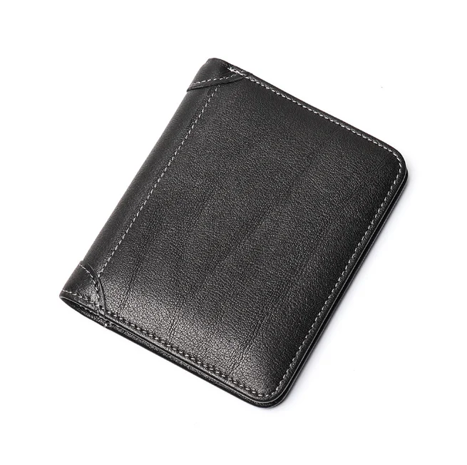 Explosion oil wax leather short wallet anti-magnetic beauty money clip card package first layer | Багаж и сумки