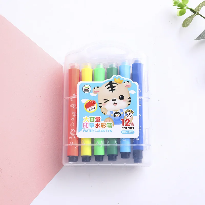 Многоцветная Акварельная ручка с печатью моющаяся детский набор для рисования в