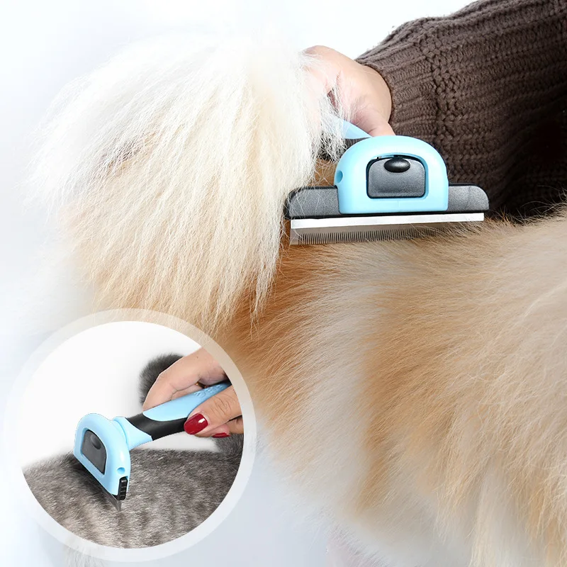 Щетка для вычесывания собак и кошек инструмент груминга съемная машинка стрижки