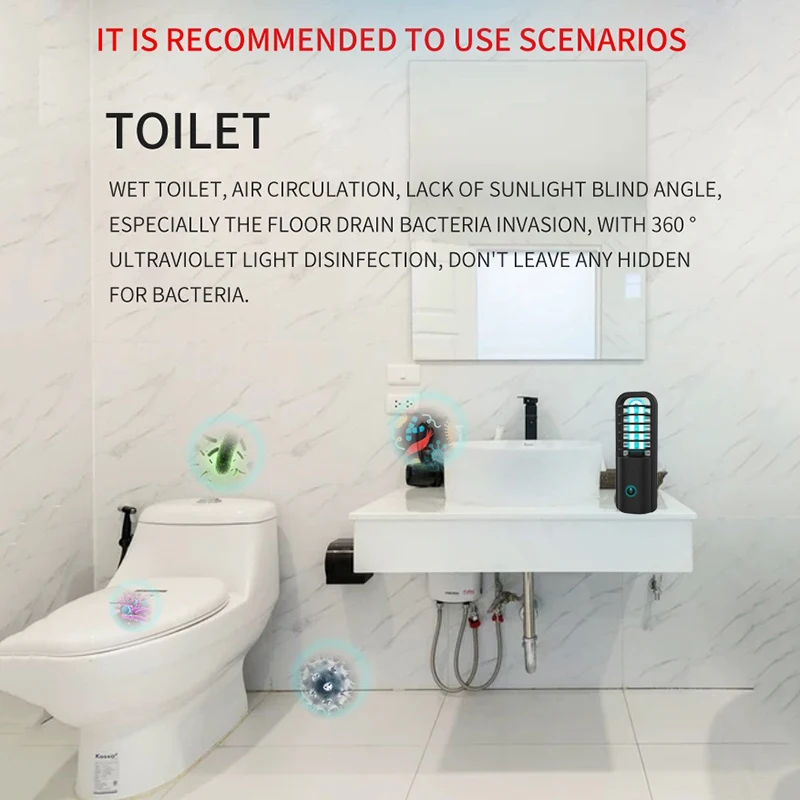 Новый портативный УФ светильник на 360 градусов для дома шкафа обуви ванной