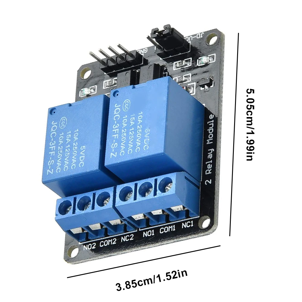 

3PCS Relay Module Design 2 Channel 5V GND VCC IN1 IN2 Pin With LED Indicator For Industrial Power Board Smart Home Control