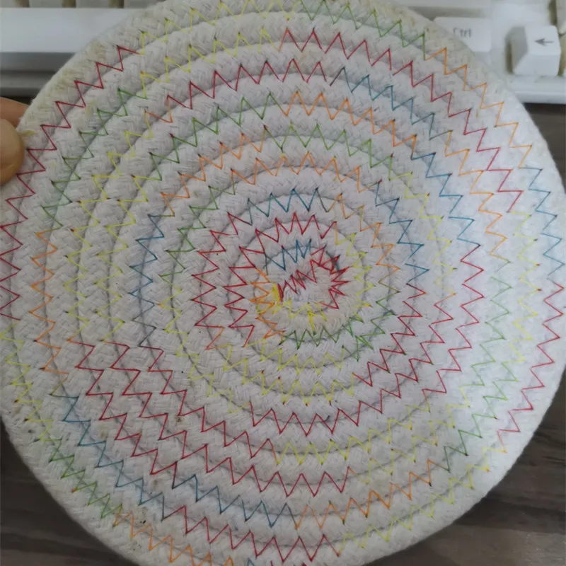 Хлопчатобумажная ткань Радужный коврик для сковороды обеденный стол