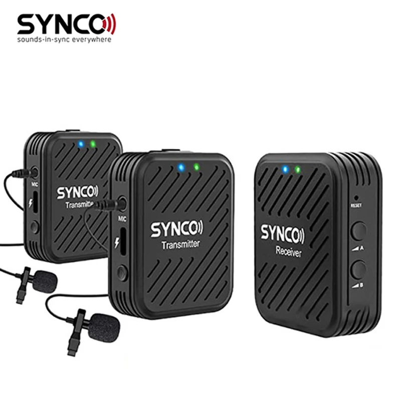 SYNCO G1(A2) 2 4 ГГц-беспроводной петличный микрофон-система совместима со смартфоном