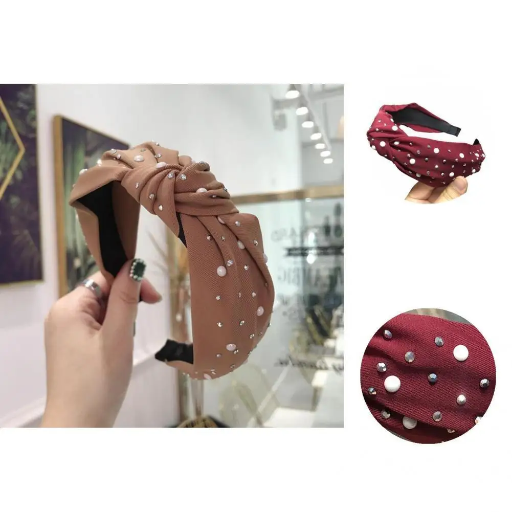 

Chic Headband Pure Color Headdress Fabric Wrap Simple Hair Hoop Hair Hoop Women Headband