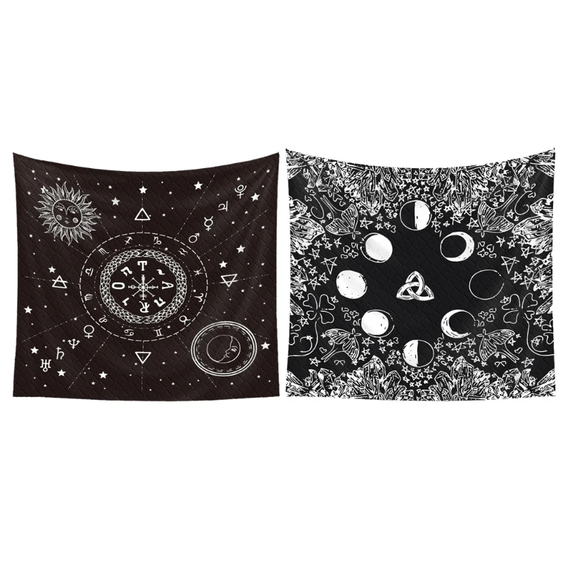 

Tarot Card Tablecloth Sun And Moon Divination Altar Cloth Board Games Card Pad Psychedelic Wall Decor Tarot Tapestry A0KA