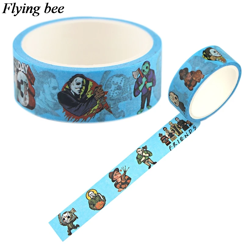 Flyingbee 15 мм X 5 М серии ужасов клейкая лента DIY стикер бумаги васи ленты X0740|Офисный