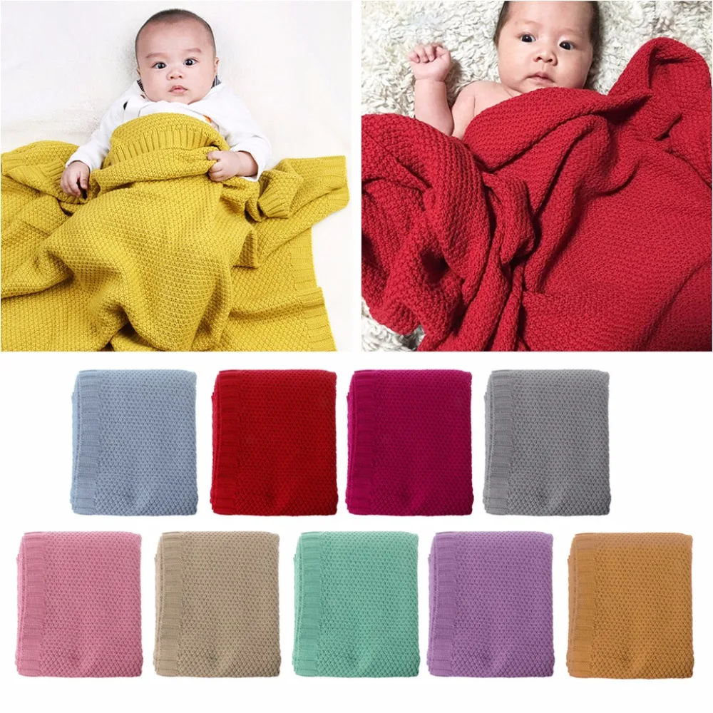 Шерстяное одеяло для младенцев карамельных цветов детское вязаное из