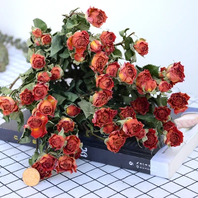 

10 pcs Natural Dried Flowers Dried Rose Bouquet Decorative Flowers for Wedding Home Decoration