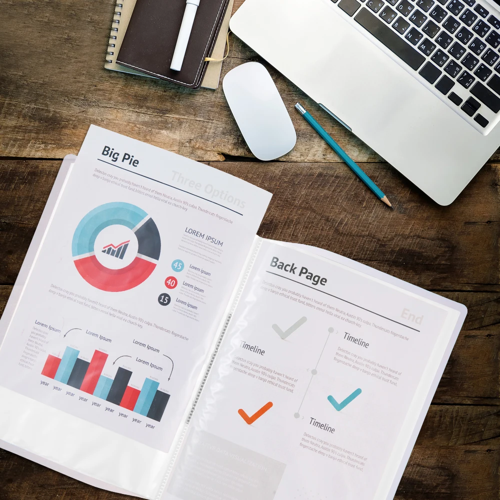 Прозрачная папка для документов Comix A4 хранения на 20/60 страниц банка файл кампуса