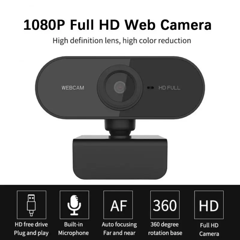 

Мини-веб-камера HD 1080P для ПК, с микрофоном