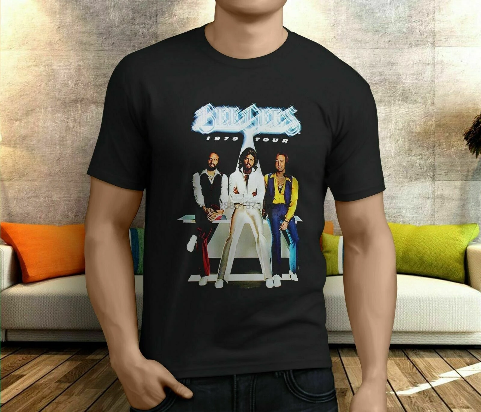 BEE GEES Tour Classic Pop Rock Trio Andy Gibb Черная Мужская S-2XL футболка K443 |