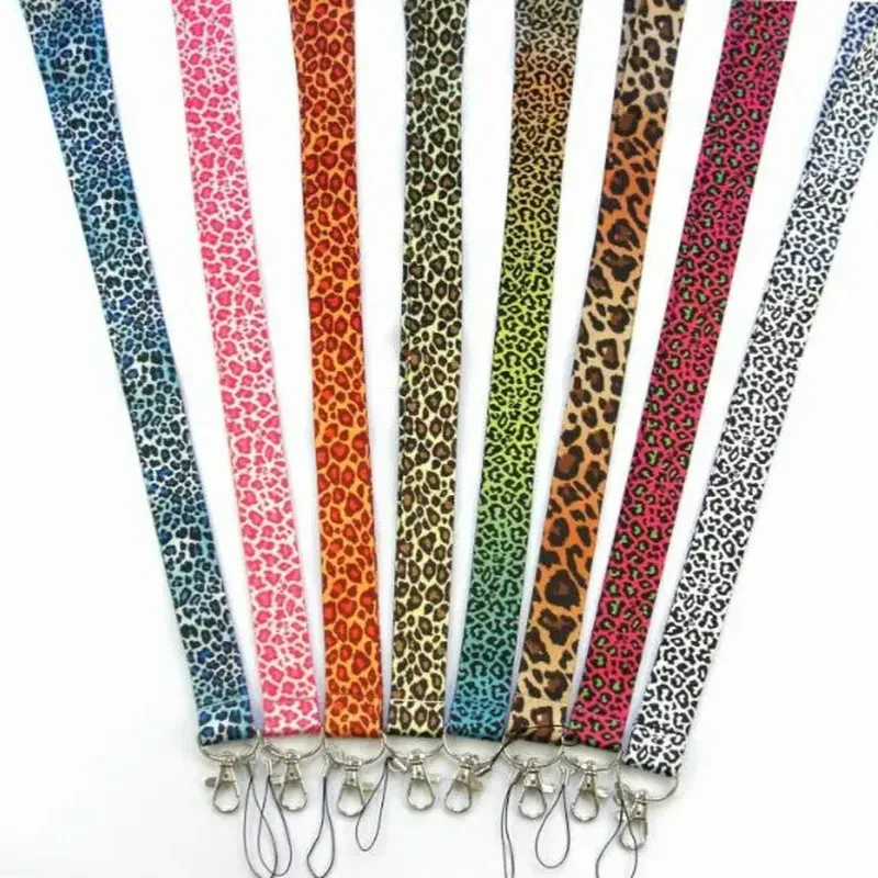 Леопардовый принт держатель для карт с ремешком Для женщин ID бейдж мобильного