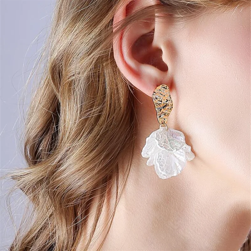 

Fashion Women Petal Pendant Long Drop Earrings Party Jewelry Gifts