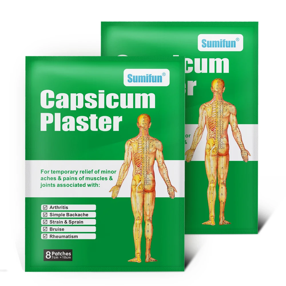 

40Pcs/5bag Fashion Capsicum Plaster Pain Patch Heat Pads Pain Relief Medical Herbal Heating Patch for Back Joint Pains 3CT025