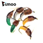 Bimoo 6 шт. Реалистичная черная нахлыстовая Нимфа, приманка для ловли форели, искусственная Нахлыста, размер #6 #8 #12