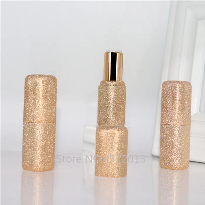 

Plastic Top Grade Cosmetic Gold Lipstick Tube, Empty DIY Square Elegant Lip Balm Continer, Professional Beauty Makeup Tools